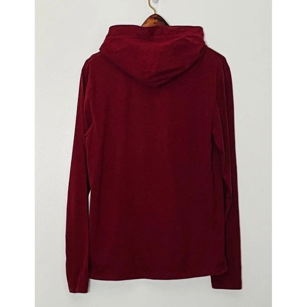 True Religion Hooded Henley Shirt Mens Small Burgundy Heather Streetwear